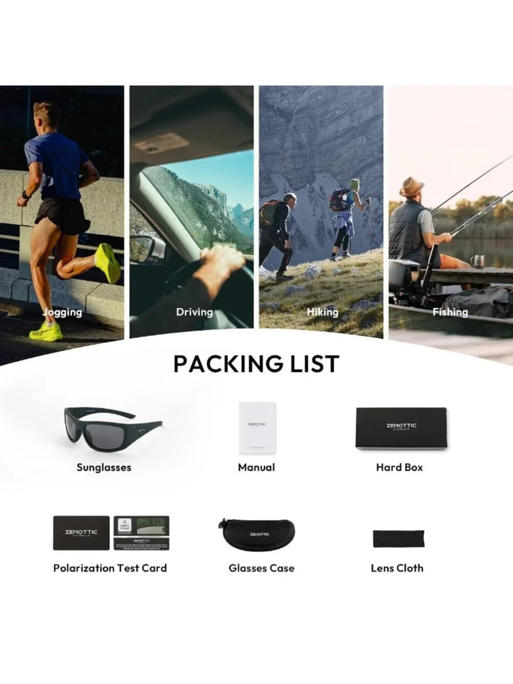 Polarized UV400 Sunglasses for Men & Women - Sport Wrap Around Shades for